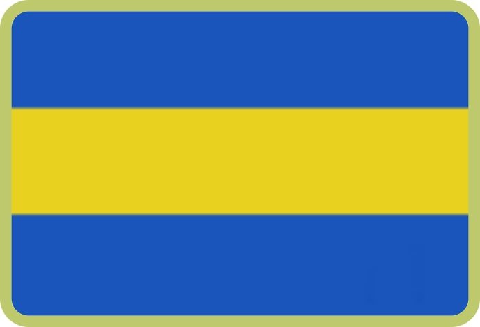 Cinta de medalla azul y amarillo. 