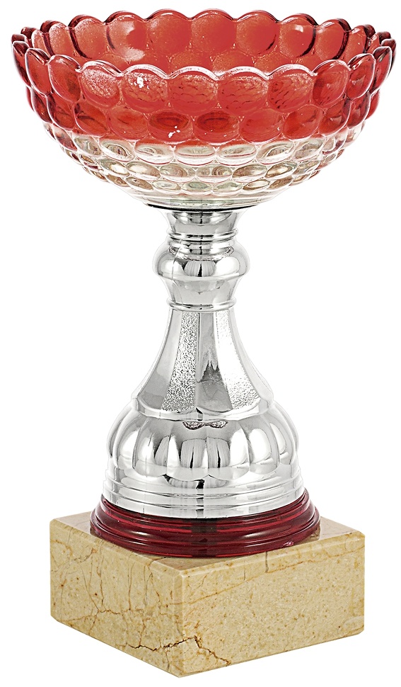 Copa cristal luxent petalos rojos 