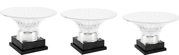 Copa de cristal con campana cuadritos 
