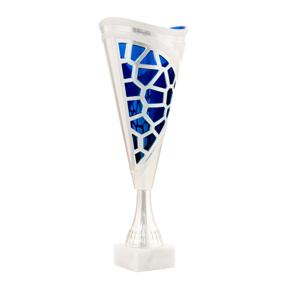 Copa en varias terminaciones modelo Lleida Plateado-Azul 38,5 cm Plateado-Azul 35,5 Cm Plateado-Azul 34 cm 