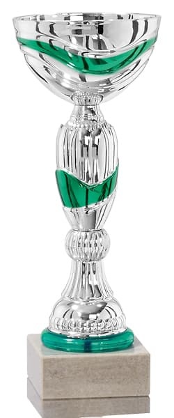 Copa plateada y verde metalizado 