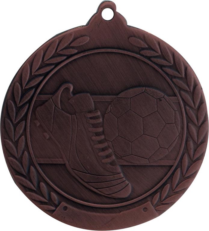 Medalla Deportiva de 50 mm Ø acabado en oro de futbol 
