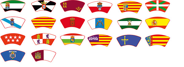 Medalla deportiva de 50 mm Ø con bandera autonómica y disco deportivo 