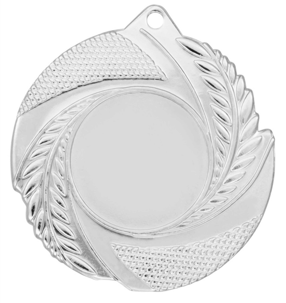 Medalla metalica espiral con disco 50 mm Ø Plata 50 mm Ø 