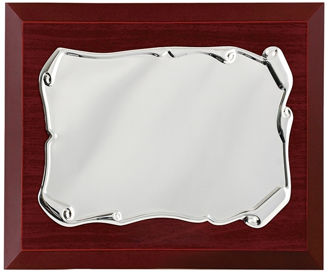 Placa conmemorativa de diseño modernista de pergamino 
