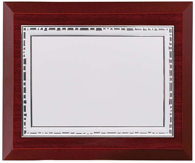 Placa conmemorativa rectangular plateada aluminio 