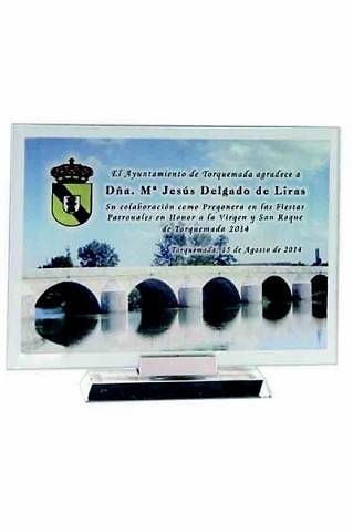 Placa de Cristal Eresma personalizable 