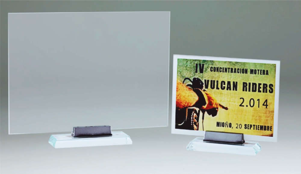 Placa de Cristal Eresma personalizable 