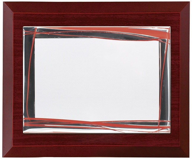 Placa de homenaje aluminio y rojo 