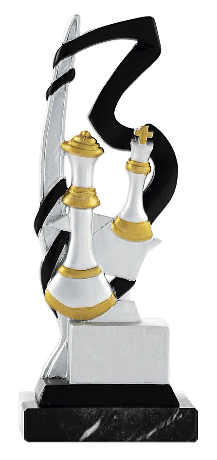 Trofeo Ajedrez Resina Plata Dorado 