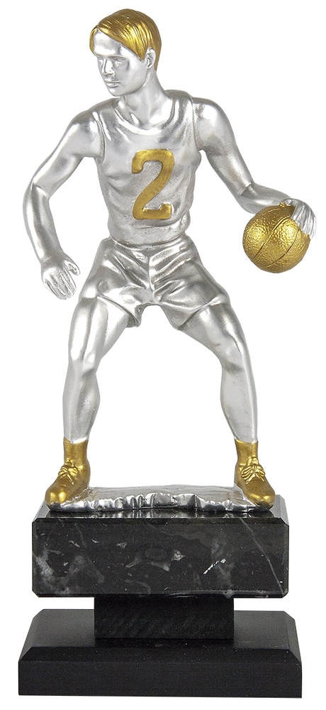 Trofeo Baloncesto resina bicolor 