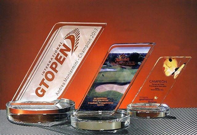 Trofeo Barma Inclinado Cristal 