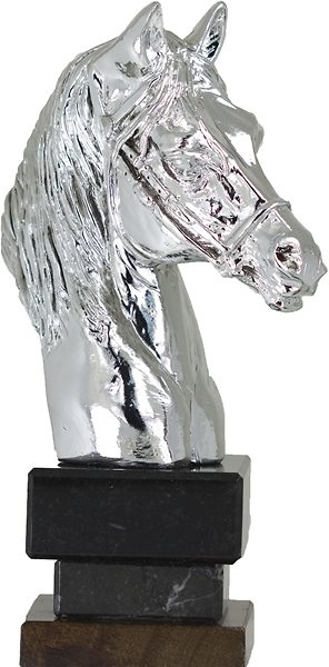 Trofeo Busto Caballo Plata 22 cm 