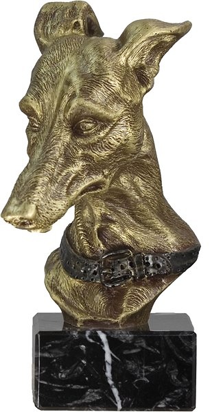 Trofeo Cabeza Galgo Dorado 20 cm 