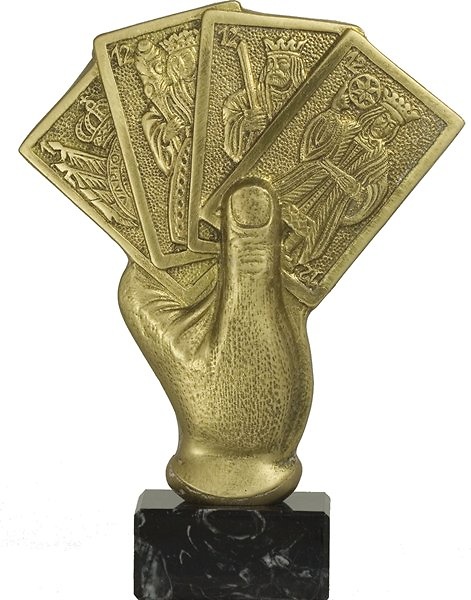 Trofeo Cartas Mano Colores 