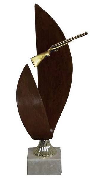 Trofeo Artesanal Laton Tiro Arma de Fuego 