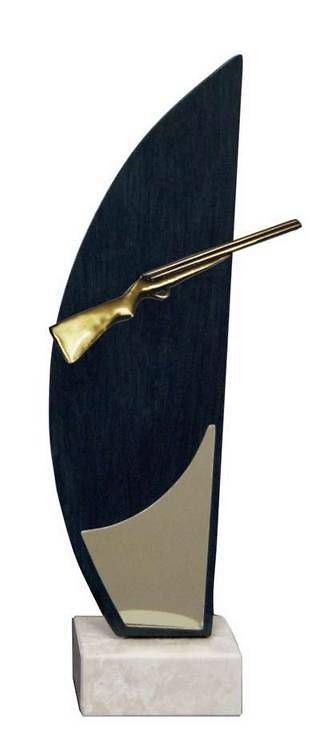 Trofeo Artesanal Laton Tiro Arma de Fuego 