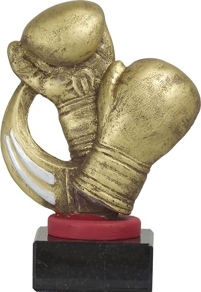 Trofeo Guantes Boxeo Dorado 17 cm 