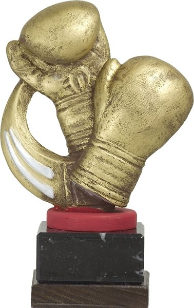 Trofeo Guantes Boxeo Dorado 19 cm 