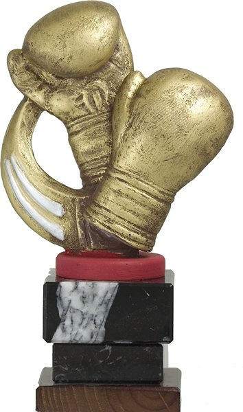 Trofeo Guantes Boxeo Dorado 21 cm 