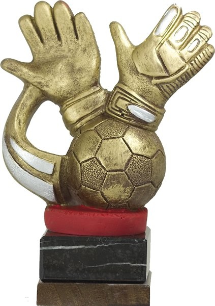 Trofeo Guantes Portero Futbol Dorado 21 cm 