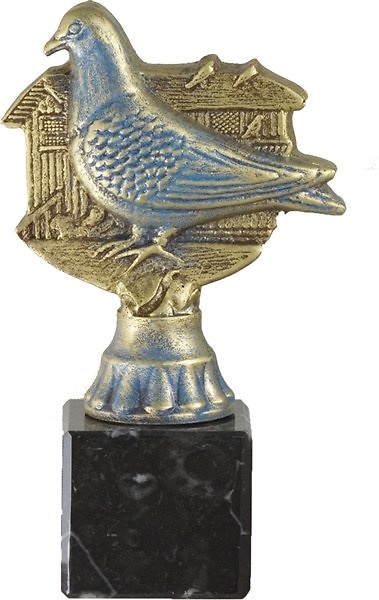 Trofeo Pajaro Dorado Plata Peana Marmol Negro 17 cm 