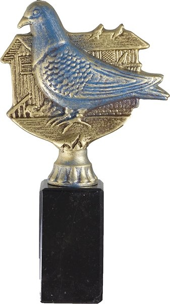 Trofeo Pajaro Dorado Plata Peana Marmol Negro 20 cm 