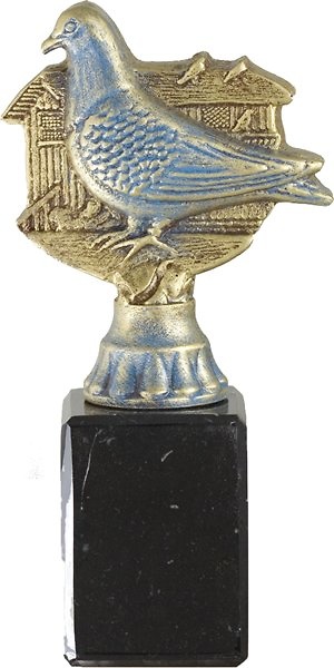 Trofeo Pajaro Dorado Plata Peana Marmol Negro 26 cm 