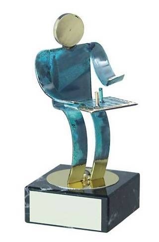 Trofeo ajedrez jugador latón 