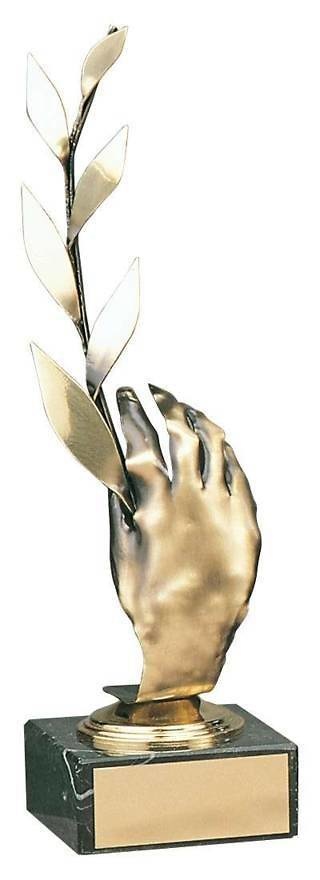 Trofeo alegórico mano y laurel 