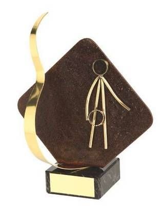 Trofeo bolos rombo aplique jugador 
