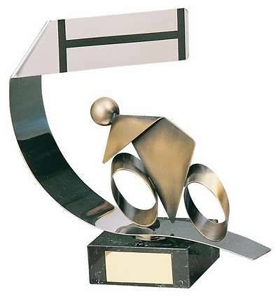 Trofeo ciclismo ciclista dorado 