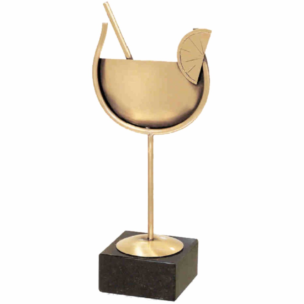 Trofeo copa de coctel realizado en metal 