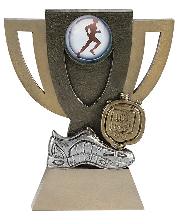 Trofeo en resina para atletismo con disco 