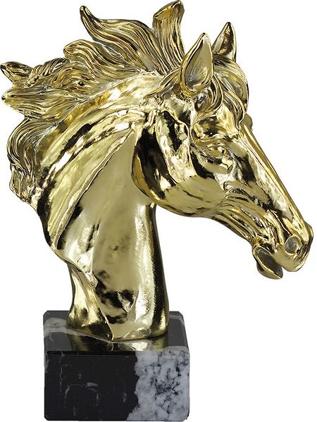 Trofeo hípica de caballo Oro 23 cm 