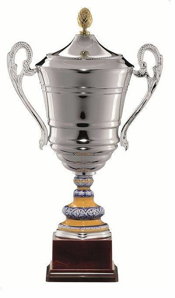 Copa Mont Cerámica Azul y Blanca 