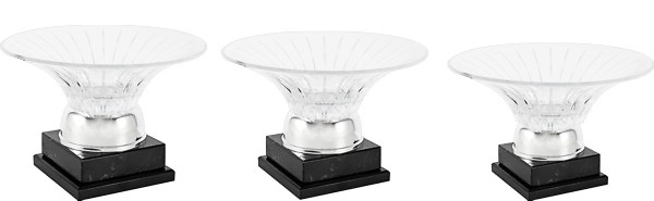Copa de cristal con campana cuadritos 