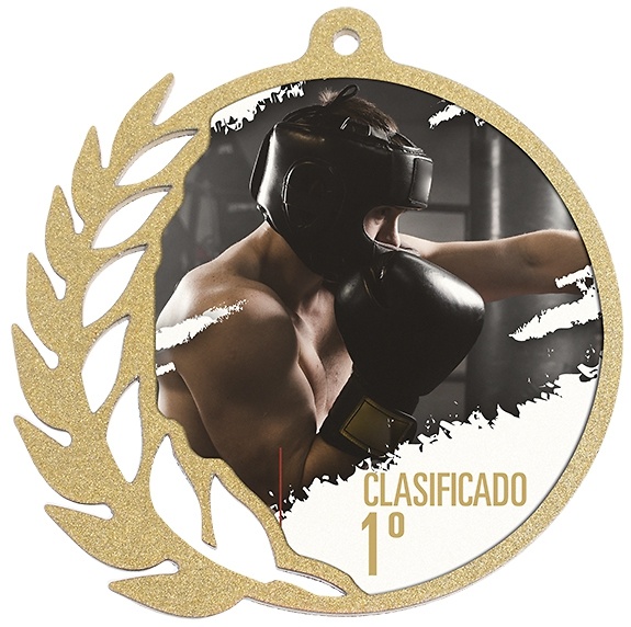 Medalla calada en metal personalizable a color 