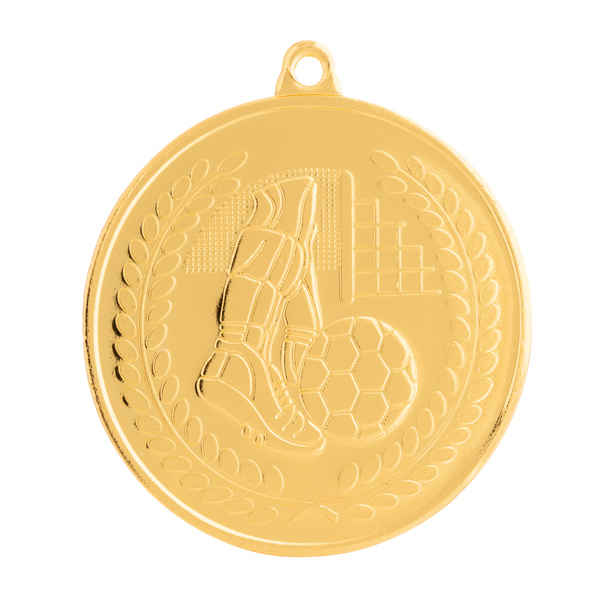 Medalla metalica para futbol en dorado Oro 50 mm Ø 