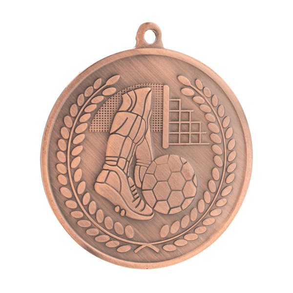 Medalla metalica para futbol en dorado 
