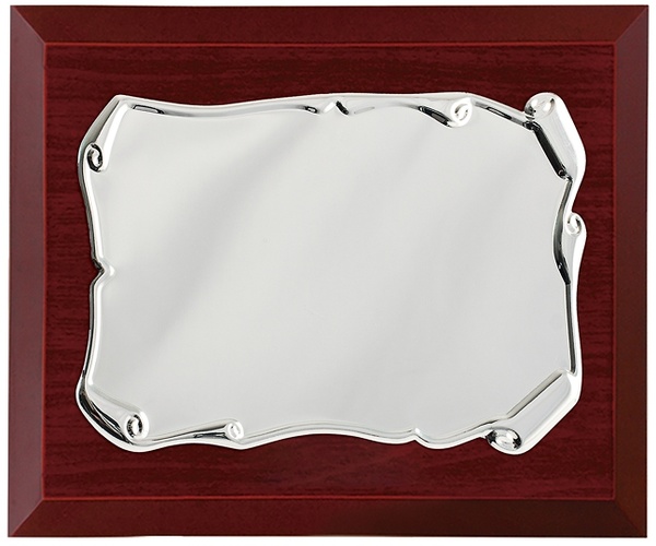 Placa conmemorativa de diseño modernista de pergamino 