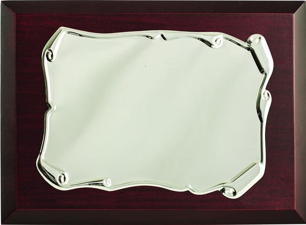 Placa de homenaje pergamino brillo estampada 