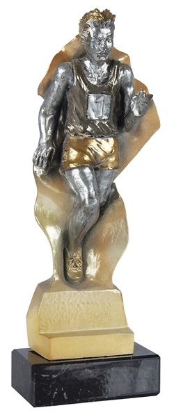 Trofeo Atletismo en resina con peana de madera. 