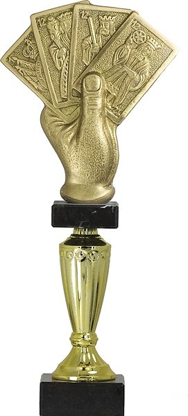 Trofeo Manos Cartas 35 cm 