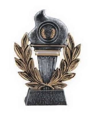 Trofeo antorcha olimpica en acabados plata y oro portadiscos 