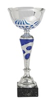 Copa azul y plateada monserga