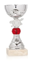 Copa economica plateada bola roja