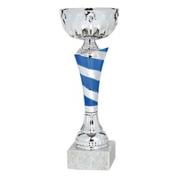 Copa plateada con centro combinado en azul