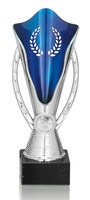 Copa plateada y azul con alojamiento para disco