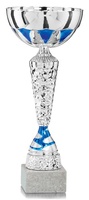 Copa plateada y azul efecto rugoso